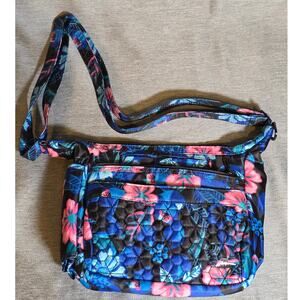 Lug Quilted Flutter SE Crossbody Bag Purse Blue Pink Floral NWOT
